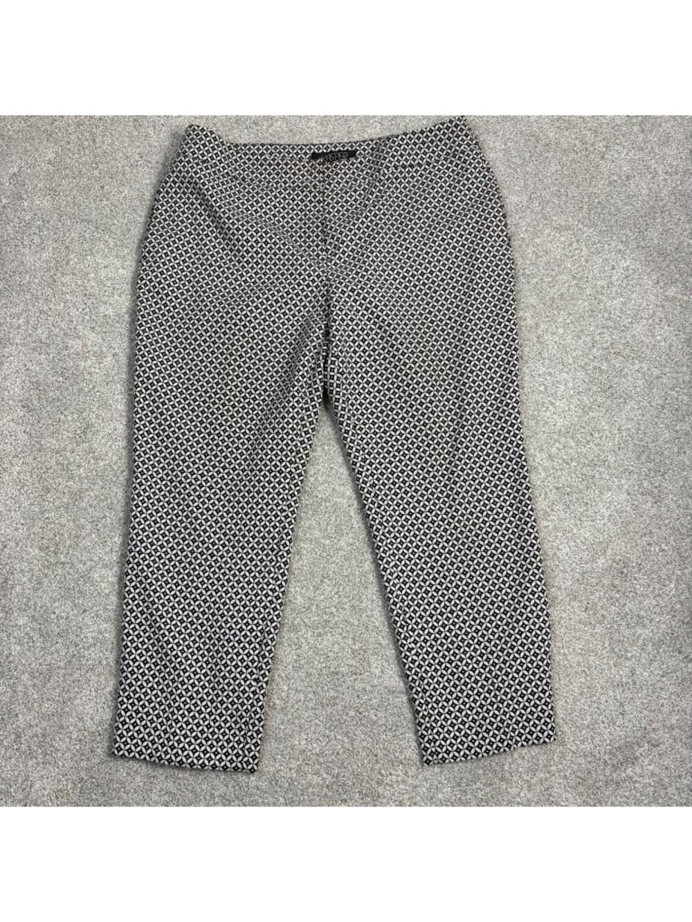 Kasper Dress Pants 14P Petite Black White Geometric Office Business Casual